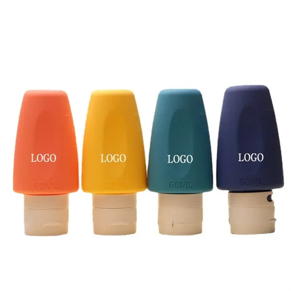 Silicone 4 Pack Travel Bottles Set with Custom Logo