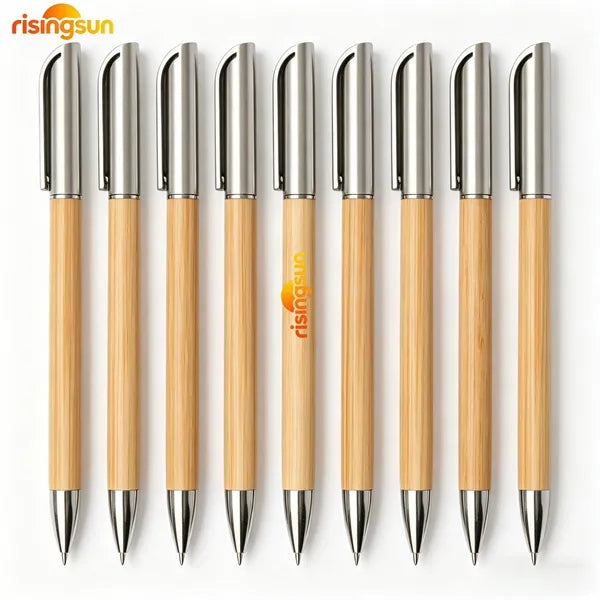 Bamboo barrel twist ballpoint pen