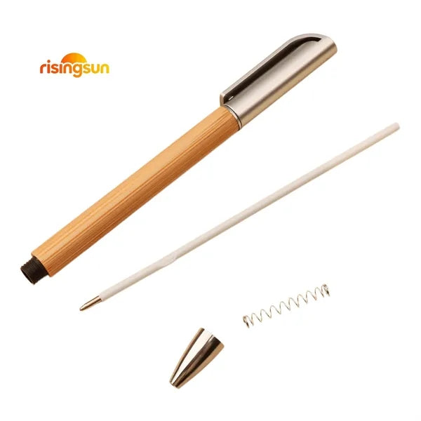 Bamboo barrel twist ballpoint pen