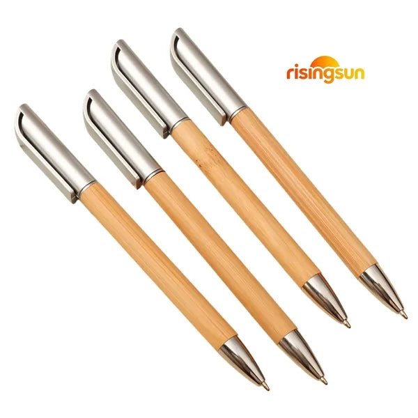 Bamboo barrel twist ballpoint pen
