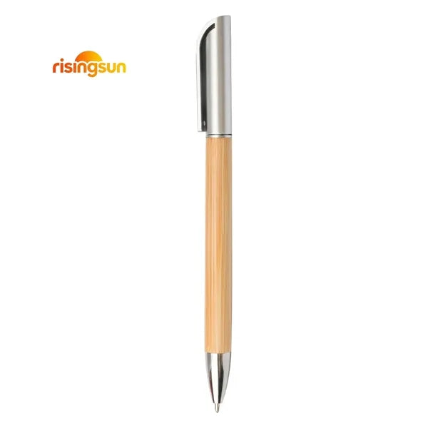 Bamboo barrel twist ballpoint pen