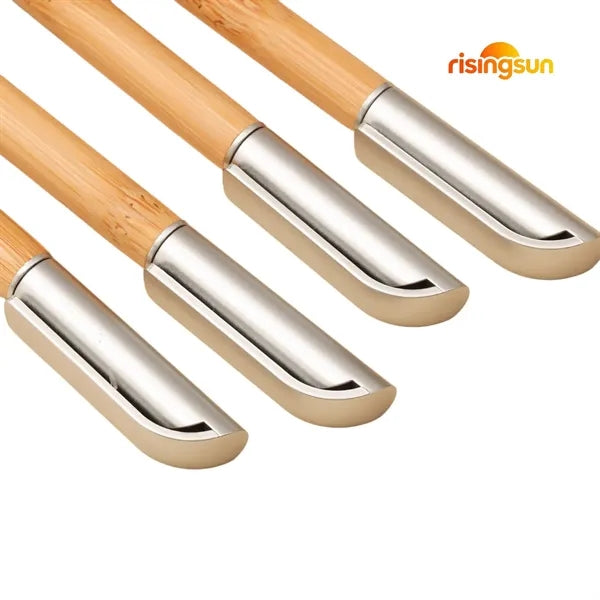 Bamboo barrel twist ballpoint pen