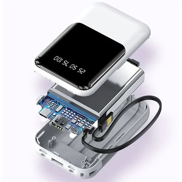 10000mAh 3 in 1 Power Bank with Built in Cables