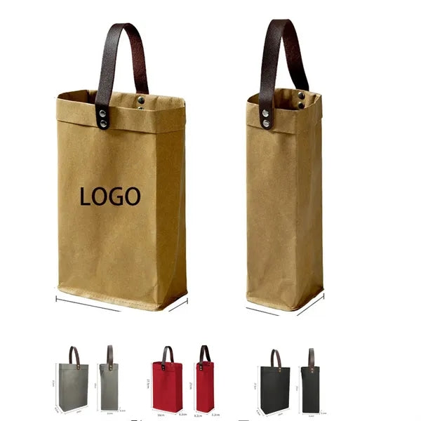 2 Wine Bottles Kraft Paper Bag