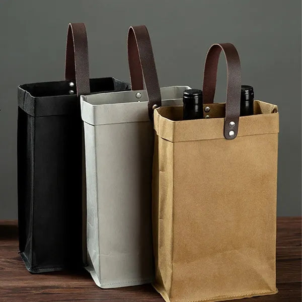 2 Wine Bottles Kraft Paper Bag