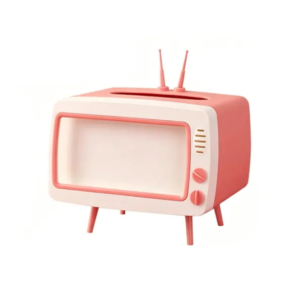 Retro TV Tissue Box with Phone Holder
