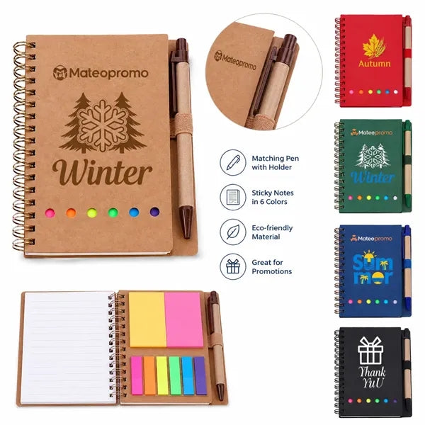 Logo Notebook with Pen and Sticky Notes Set