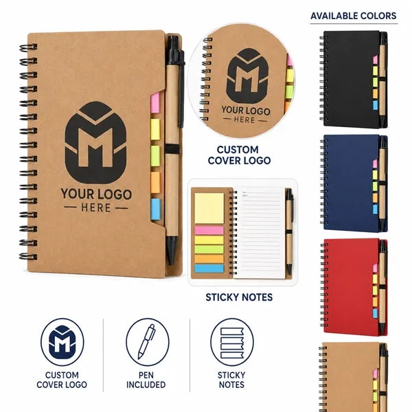 Logo Notebook with Pen and Sticky Notes Set