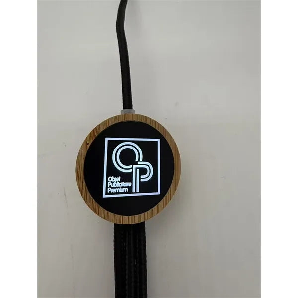 5 in 1 Bamboo Light Up Logo Charging Cable