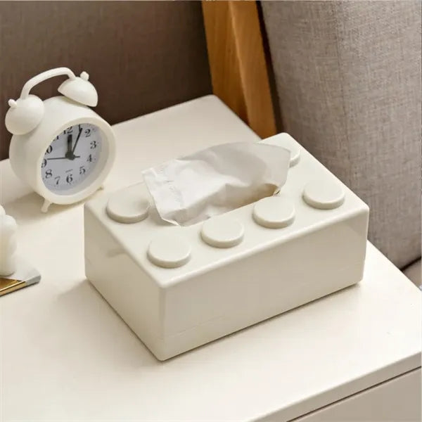 Multi-functional tabletop building block tissue box