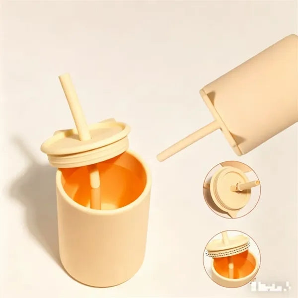 Silicone Kids Cup Cat Straw Toddler Leakproof Drop Proof