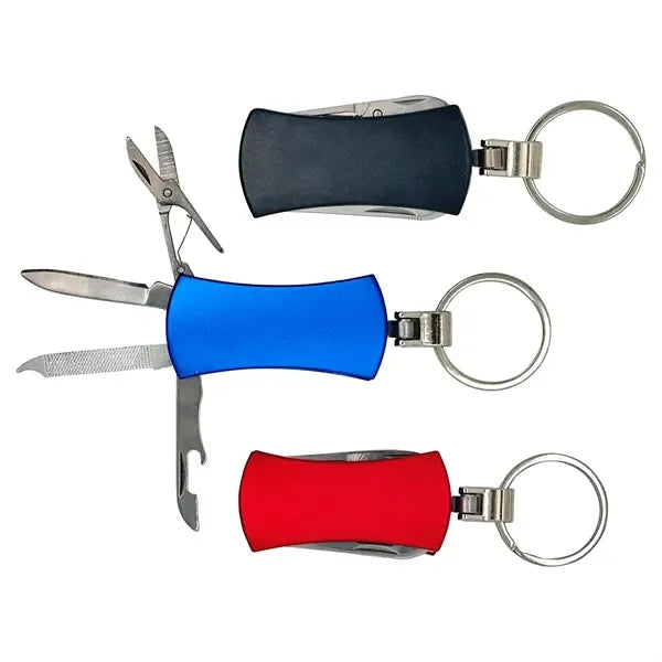 Aluminum multi tool with keychain