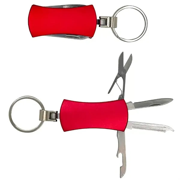 Aluminum multi tool with keychain