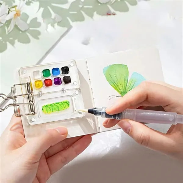 Mini 8-Color Acrylic Watercolor Palette Box