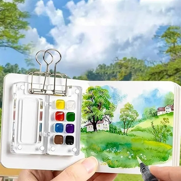 Mini 8-Color Acrylic Watercolor Palette Box