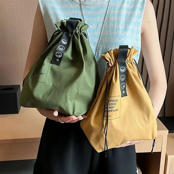 Canvas Drawstring Lunch Bag