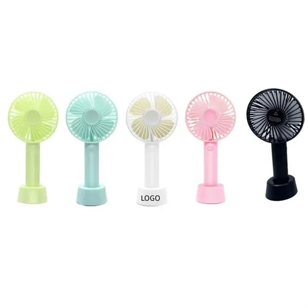 Mini Handheld Rechargeable Battery-Operated Fan with Stand