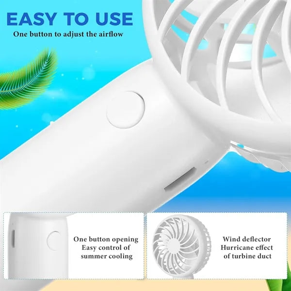 Small Portable Rechargeable Fan with Base