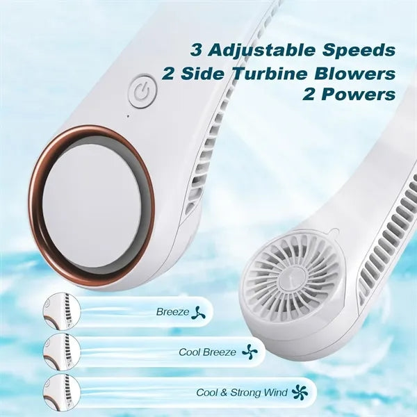 Portable Personal Neck Cooling Rechargeable Bladeless Fan