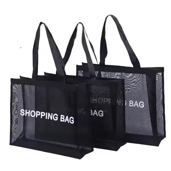 Nylon mesh beach shopping tote bag