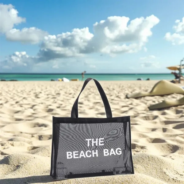 Nylon mesh beach shopping tote bag