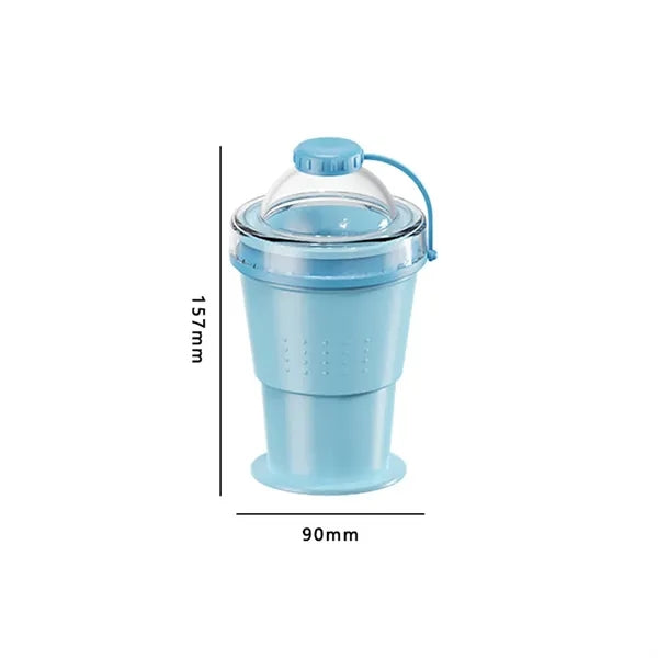 6.2"x3.6"Silicone Foldable Ice Ball Cup with Straw