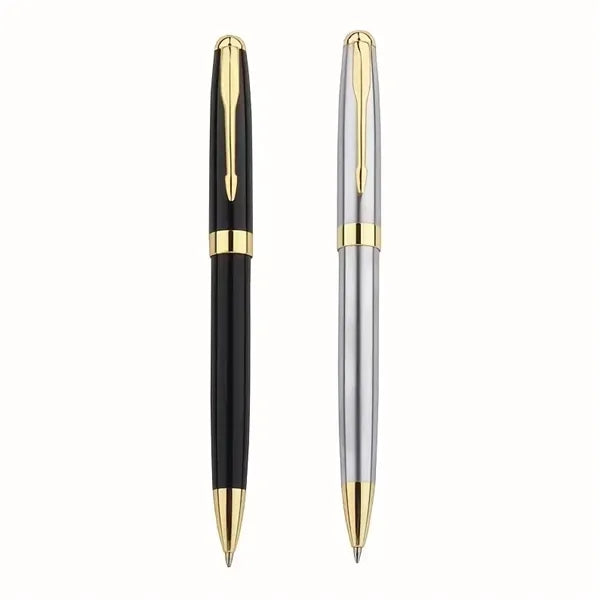 Executive Metal Ballpoint Pen with Gold Trim