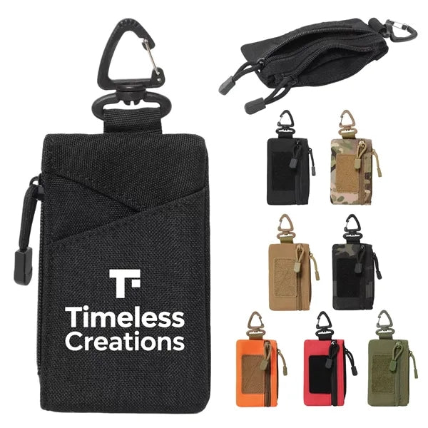 Tactical Keychain Wallet Mini Zipper Pouch EDC Gear