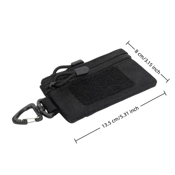 Tactical Keychain Wallet Mini Zipper Pouch EDC Gear