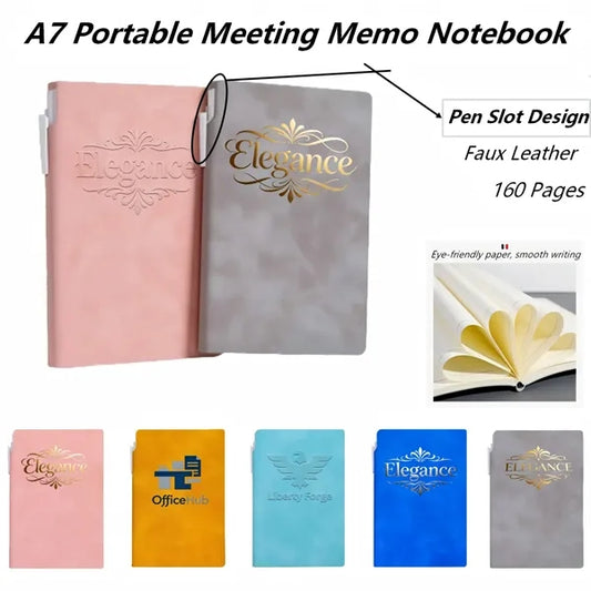 Business Portable A7 Notebook with Pen Holder Custom Logo So