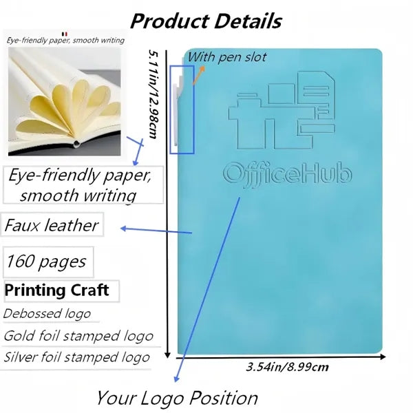 Business Portable A7 Notebook with Pen Holder Custom Logo So