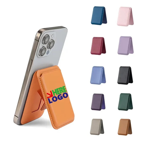 Magnetic PU Leather Phone Card Holder with Stand Function