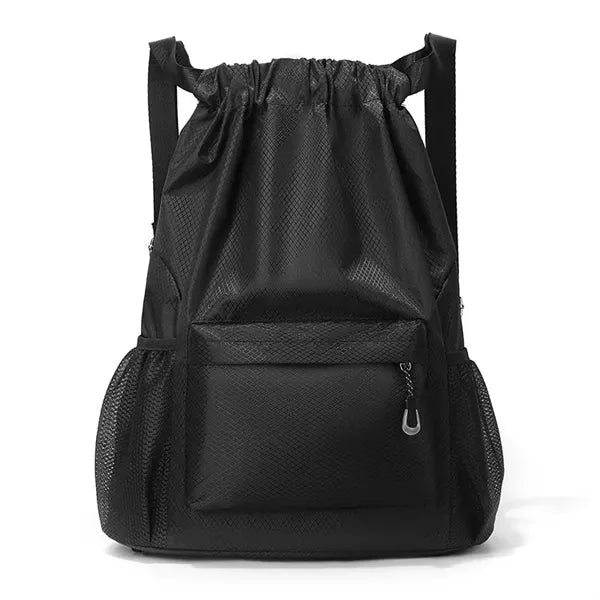 Logo Nylon Drawstring Backpack Lightweight Gym Bag