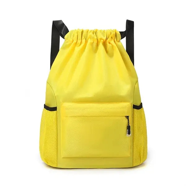 Logo Nylon Drawstring Backpack Lightweight Gym Bag