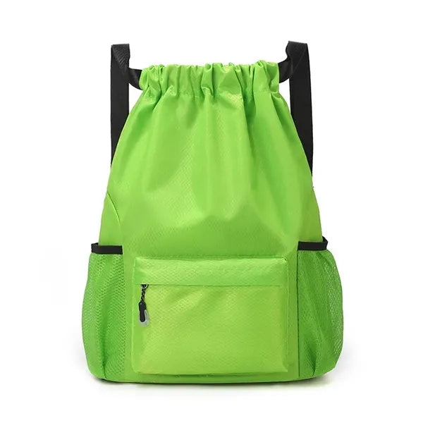 Logo Nylon Drawstring Backpack Lightweight Gym Bag