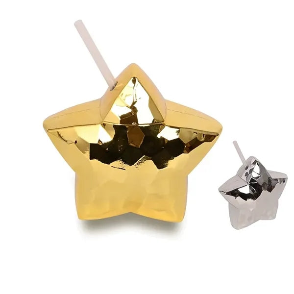 Star Shaped Party Cup with Straw Drink Mugs