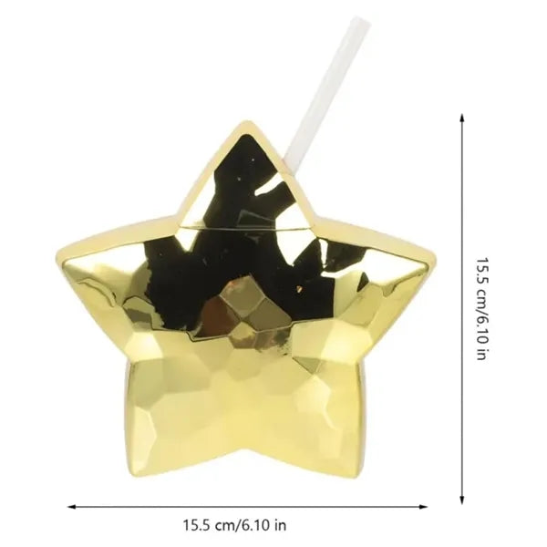 Star Shaped Party Cup with Straw Drink Mugs