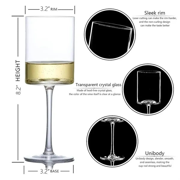 Clear Wine Glass on Long Stem
