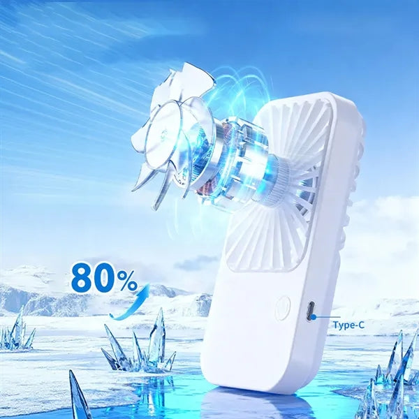 Handheld Mini Fan 3 Speeds Ultra Slim Built In Stand