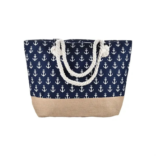 Armpit Striped Spliced Beach Canvas Bag