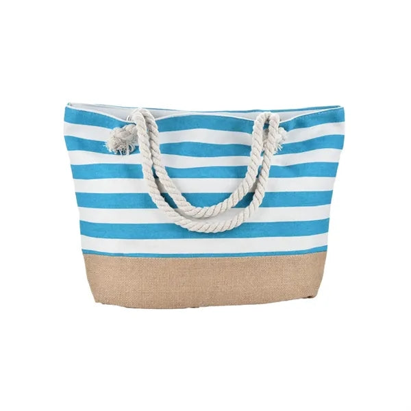 Armpit Striped Spliced Beach Canvas Bag