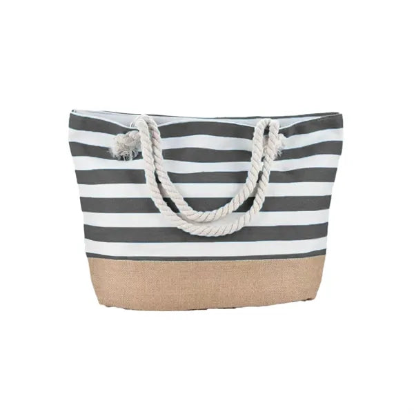 Armpit Striped Spliced Beach Canvas Bag