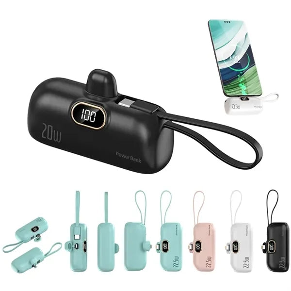 5000mAh Mini Power Bank with charging cable