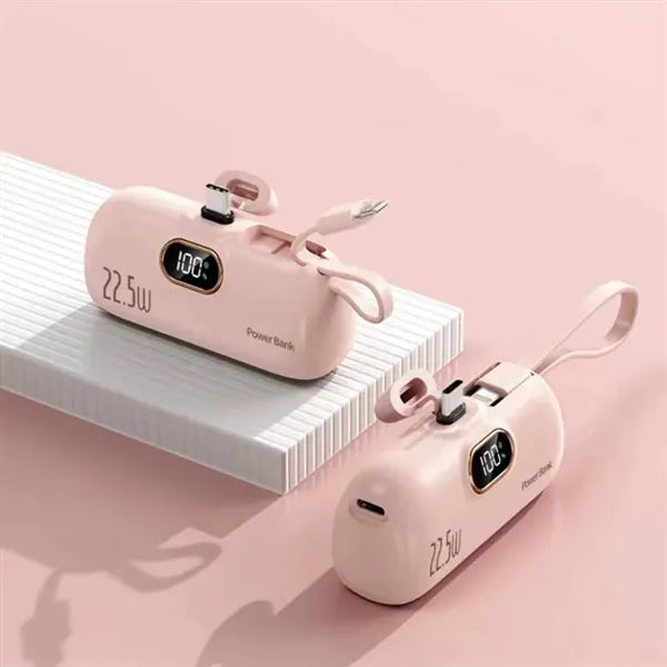5000mAh Mini Power Bank with charging cable