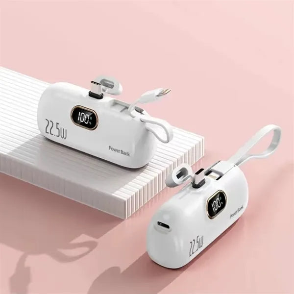 5000mAh Mini Power Bank with charging cable