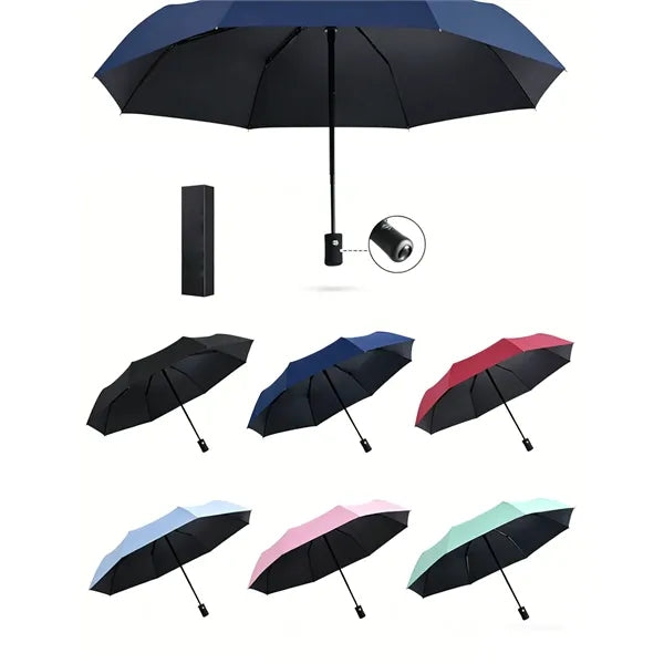 3-Fold UV 8-Rib Automatic Sun & Rain Umbrella
