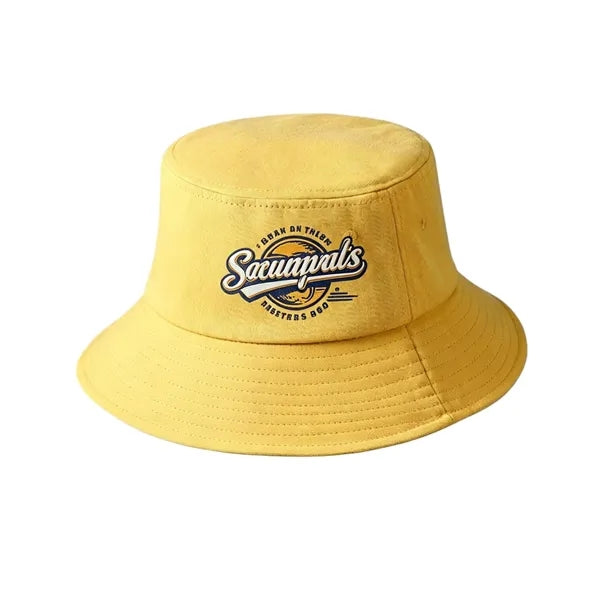 Solid Color Cotton Bucket Hat, Custom Logo Printed