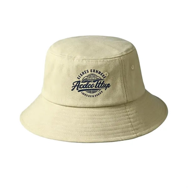 Solid Color Cotton Bucket Hat, Custom Logo Printed