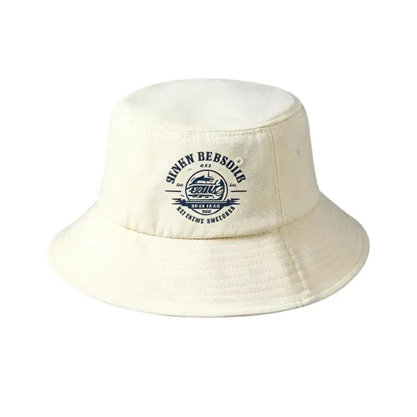 Solid Color Cotton Bucket Hat, Custom Logo Printed