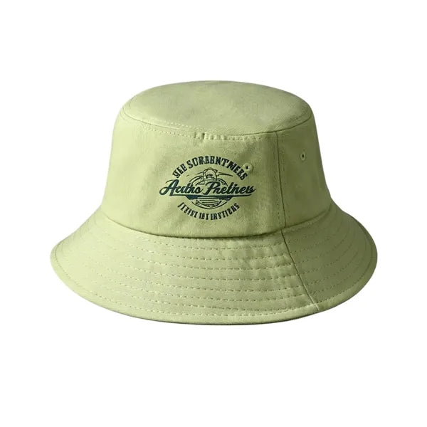 Solid Color Cotton Bucket Hat, Custom Logo Printed